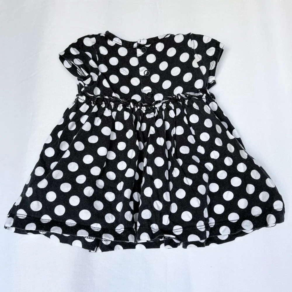 Carter's Black and White Polka Dot Dress with Pink Butterfly Accents